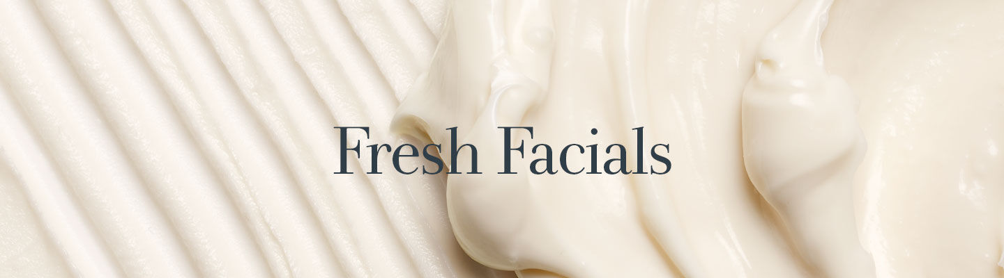 Beige cream with the text "Fresh Facials" on top of it