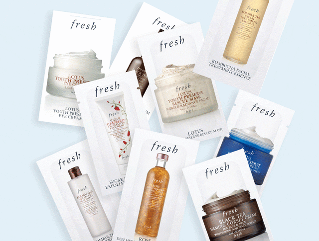 Animated image of falling sample packettes