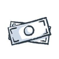 Hand drawn paper money