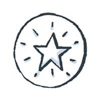 An illustration of a star within a circle