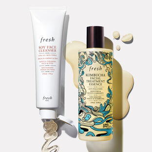 soy cleanser and limited edition kombucha facial treatment essence
