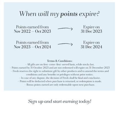 Fresh Rewards points tiers