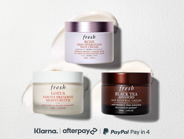 shop now, pay later. split your purchase into four interest-free payments with Klarna or afterpay