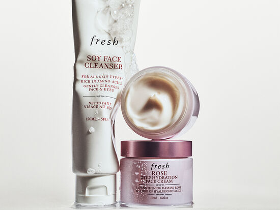 Soy face cleanser + Rose face cream