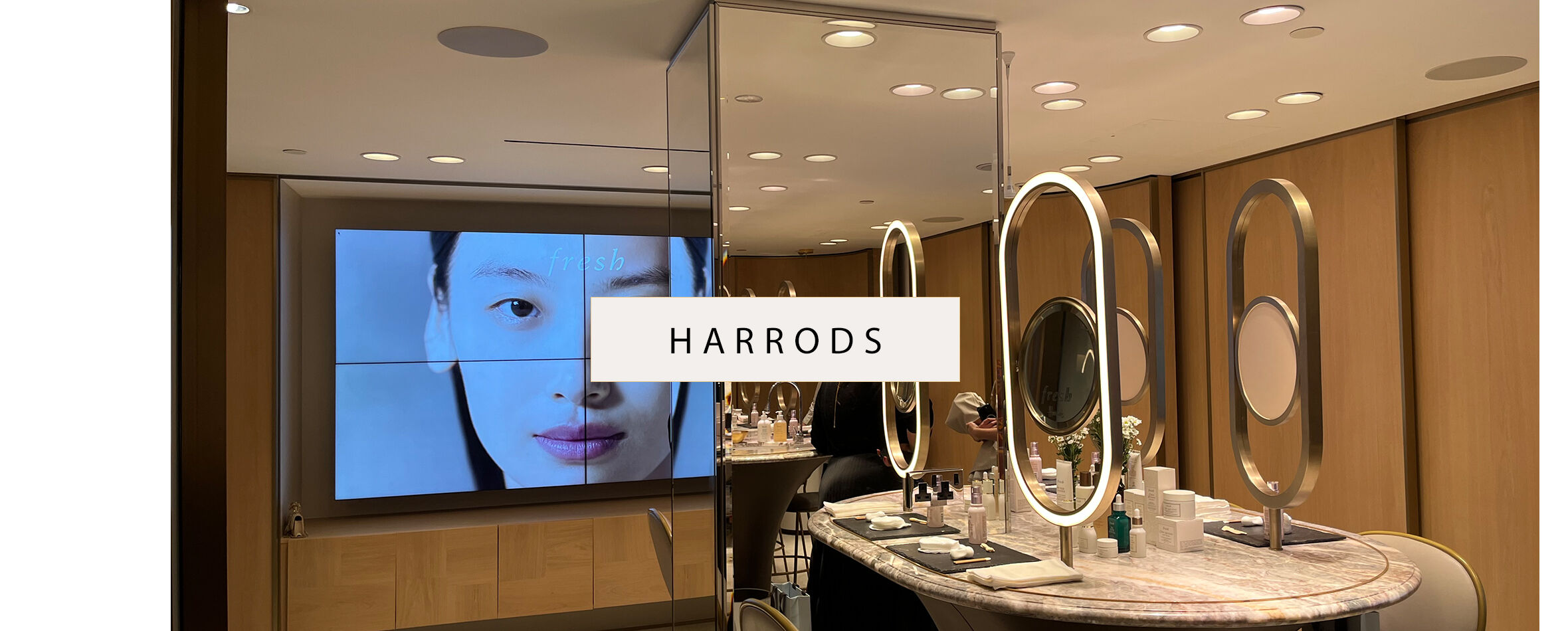 Inside the Fresh boutique within a Harrods store