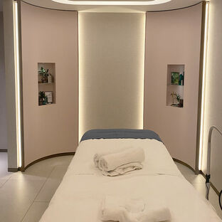 Inside of the Fresh facial room at the Harrods store