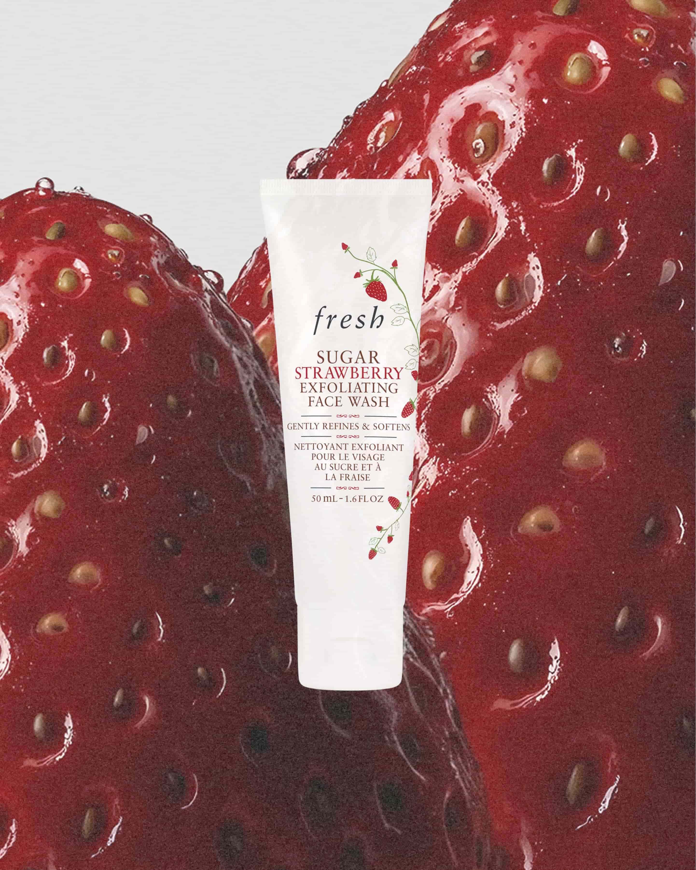 sugar strawberry exfoliating face wash