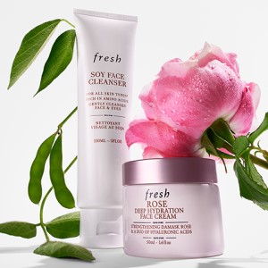 crème visage à la rose et nettoyant visage au soja | Fresh